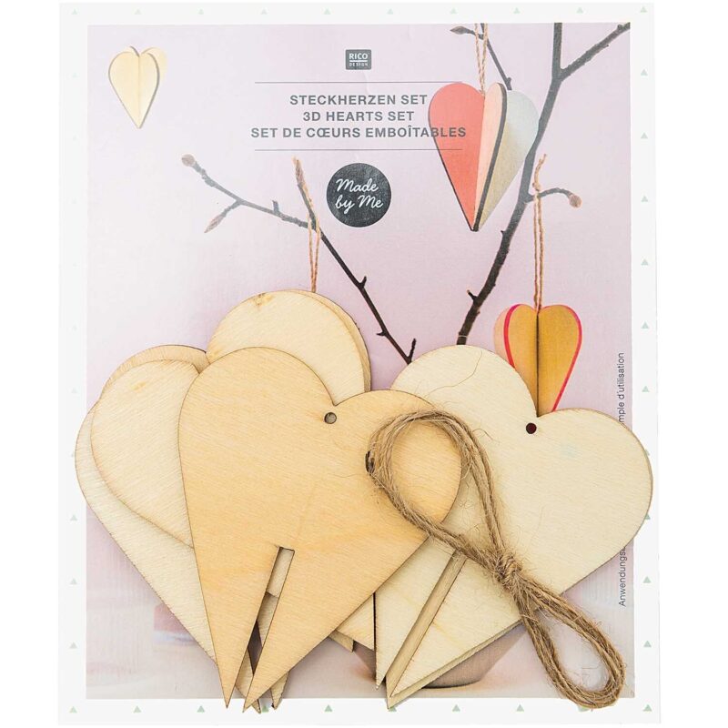 Neu | Unsere kleine Bastelstube- DIY Bastelideen für Feste & Anlässe Steckherzen aus Holz 3D Basteldeko