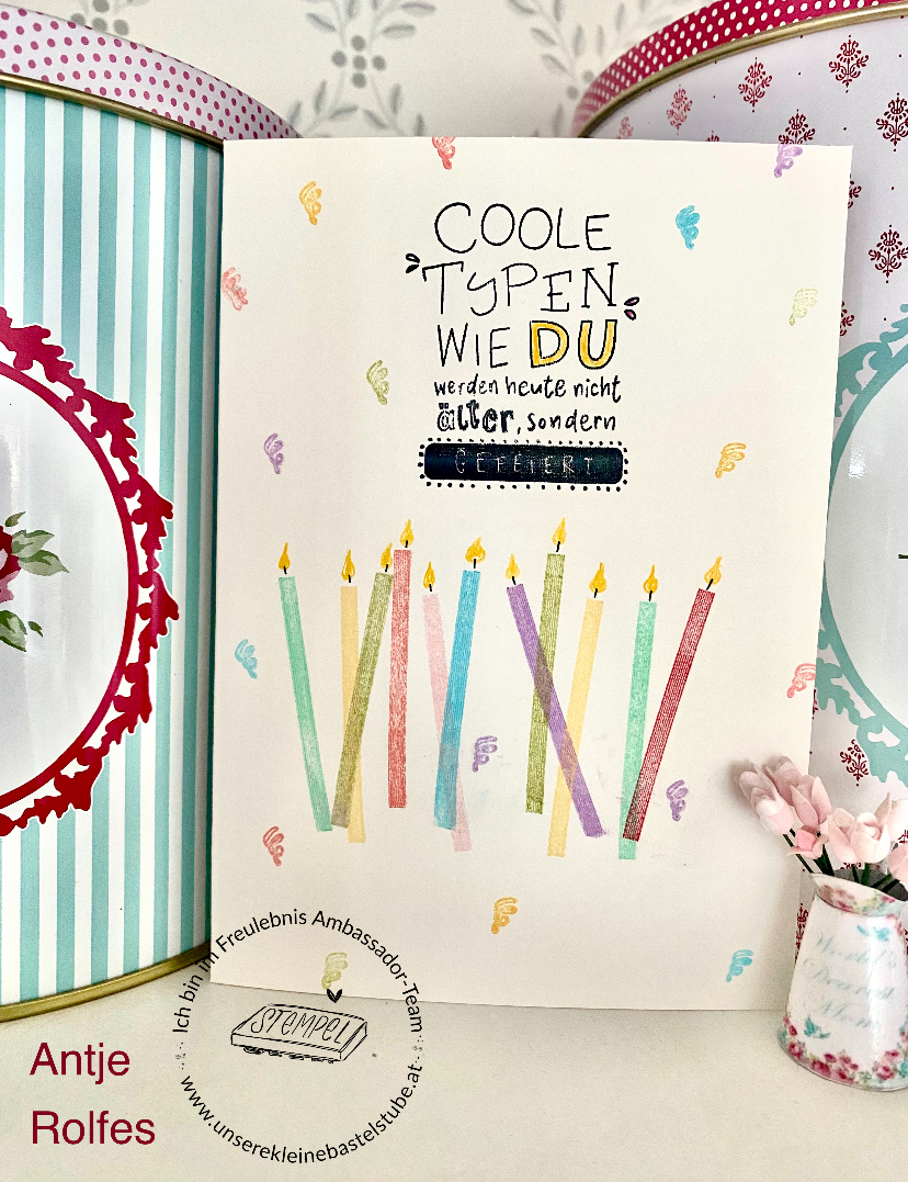 Stempelset Lass dich feiern - Unsere kleine Bastelstube Stempelset Lass dich feiern- Unsere kleine Bastelstube Glückwunschkarten zum Geburstag