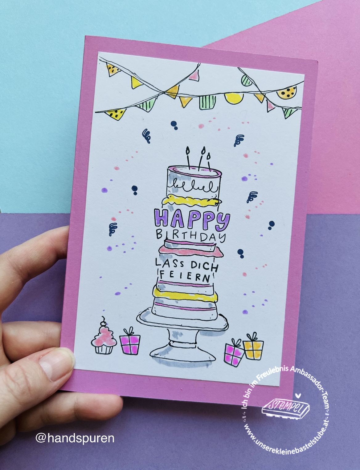 Stempelset Lass dich feiern - Unsere kleine Bastelstube Stempelset Lass dich feiern- Unsere kleine Bastelstube Glückwunschkarten zum Geburstag