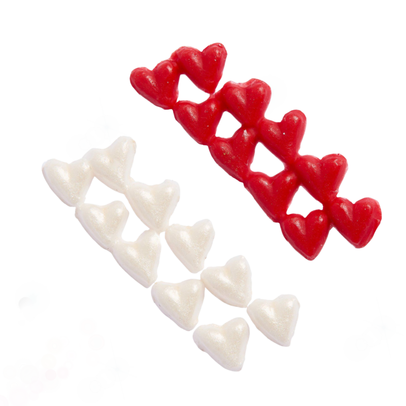 Wachsdekor Herz klein 10 Stück zum Verzieren von Kerzen