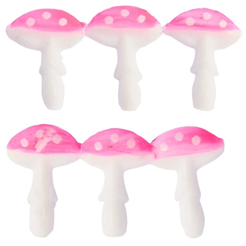 Wachsdekor kleine Pilze 6 Stück zum Verzieren von Kerzen