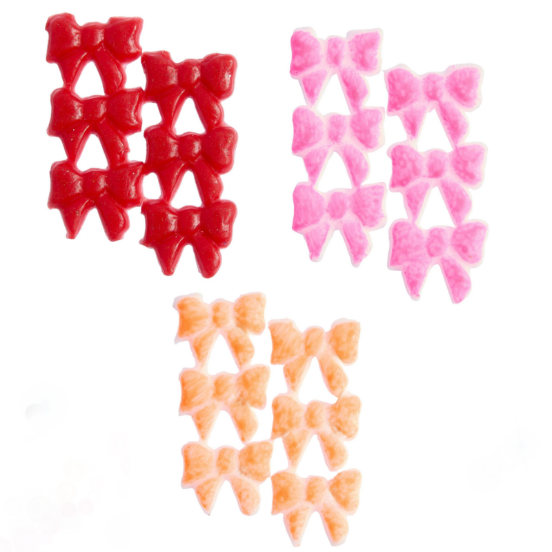 Wachsdekor Schleife klein 6 Stück zum Verzieren von Kerzen