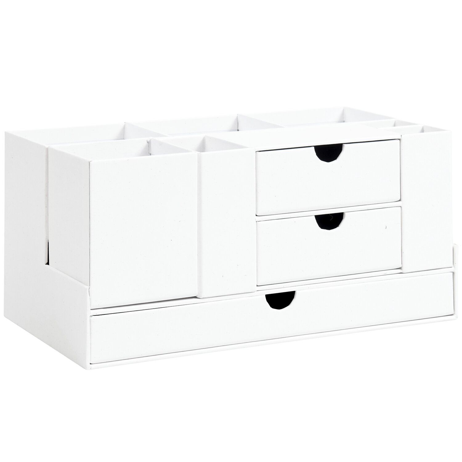 Office Box aus Recyclingkarton Office Box aus Recyclingkarton mit Schubladen und offenen Fächern