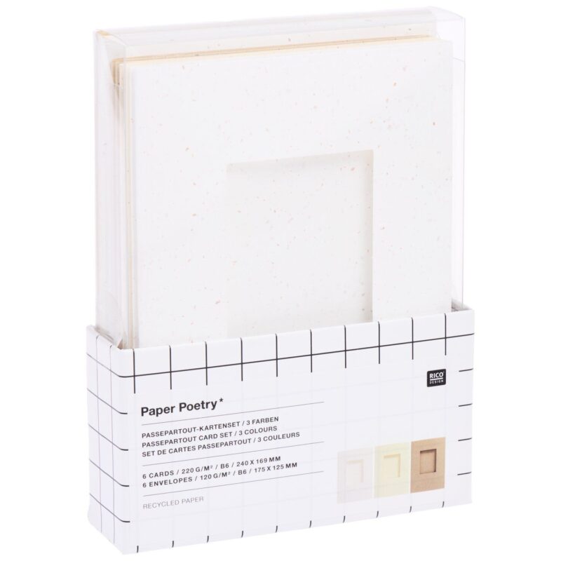 Paper Poetry Passepartoutkarten B6 mit Umschlägen im 12-teiligen Set