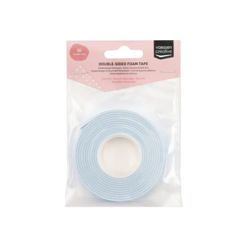 Vaessen Creative doppelseitiges Schaumstoff-Klebeband 2 m x 12 mm x 2 mm