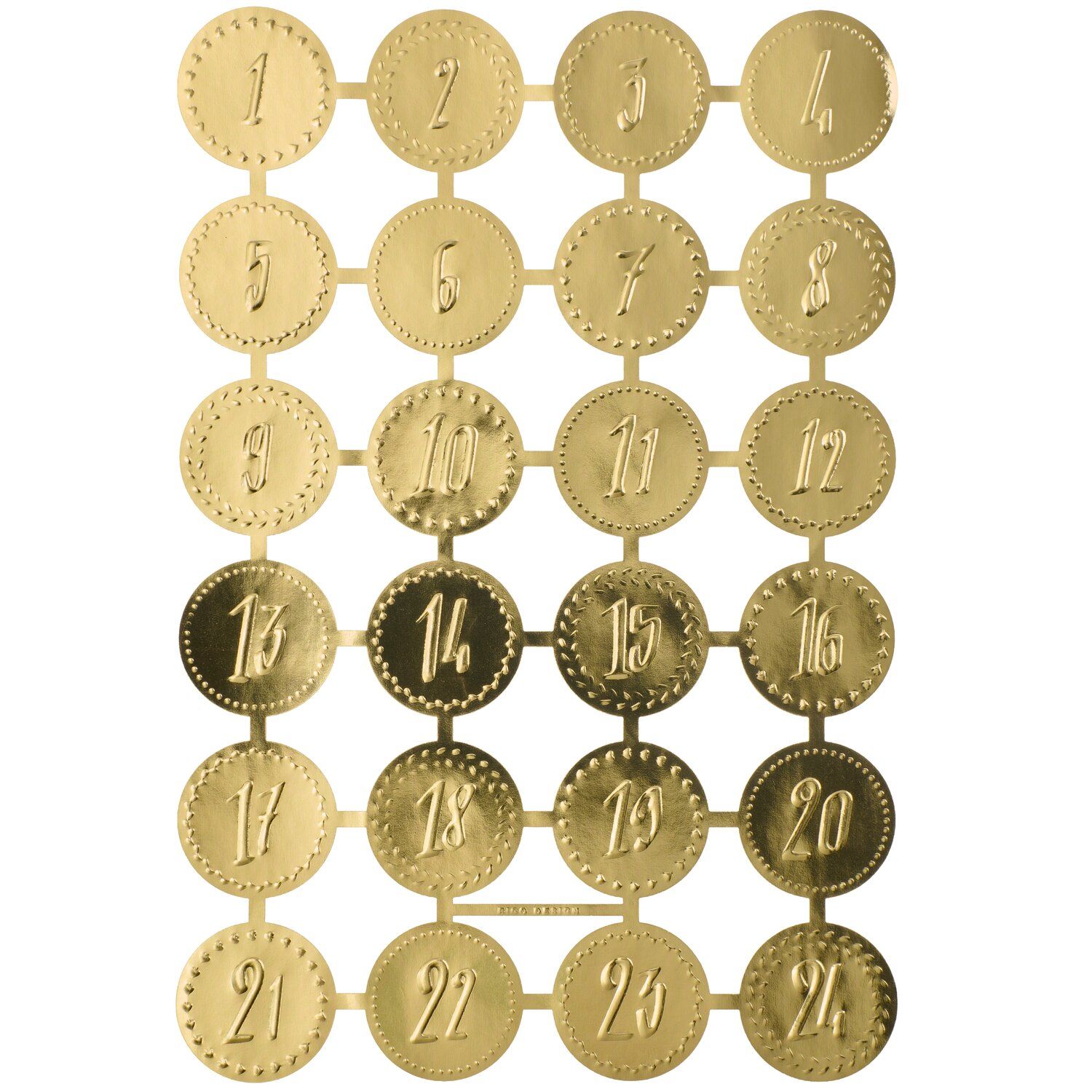 Paper Poetry Adventskalenderzahlen Gold 1–24 Paper Poetry Glanzbilder Adventskalenderzahlen 1 bis 24 Gold