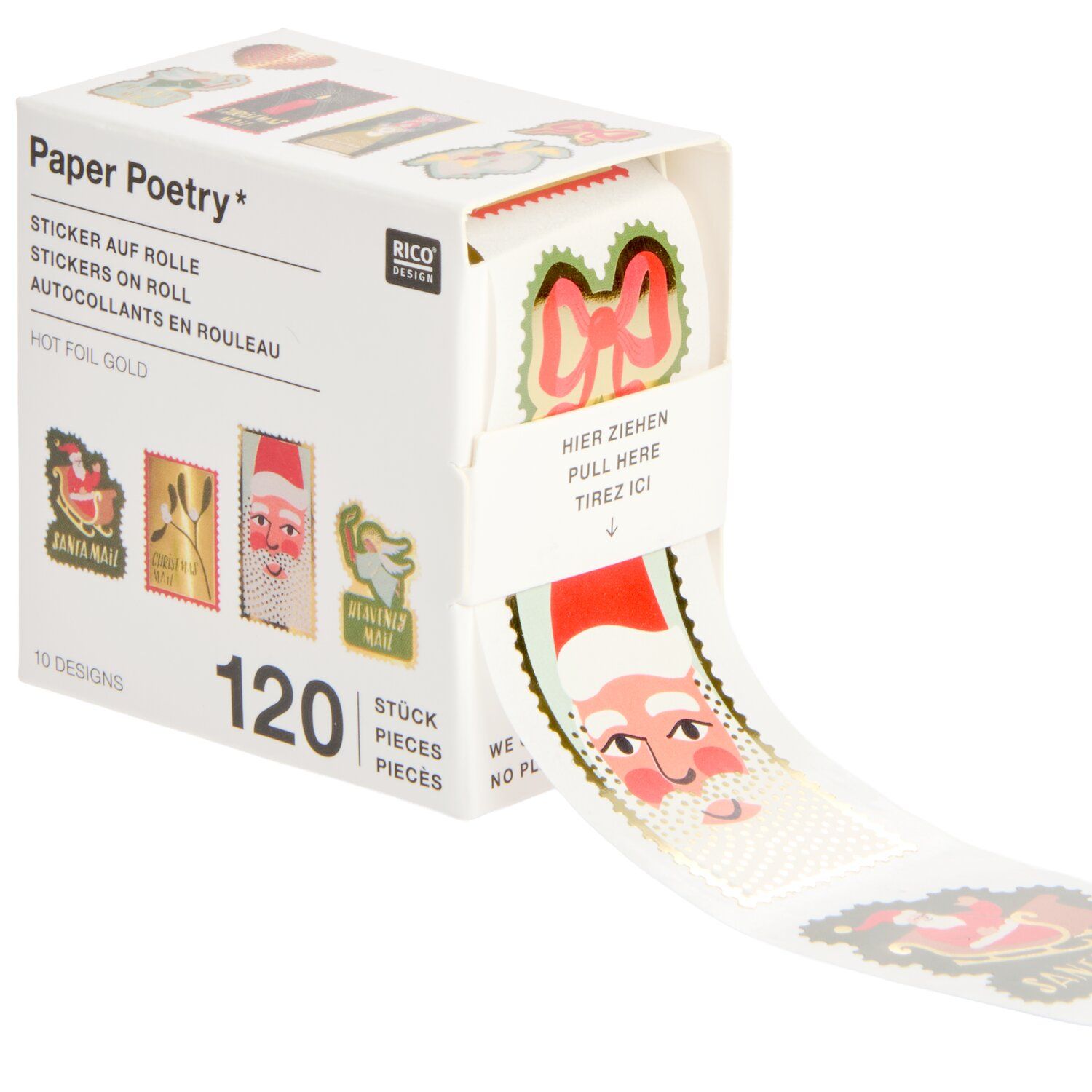 Paper Poetry Mini Sticker Advent Briefmarken Paper Poetry Mini Sticker Advent Briefmarken 120-teilig Gold