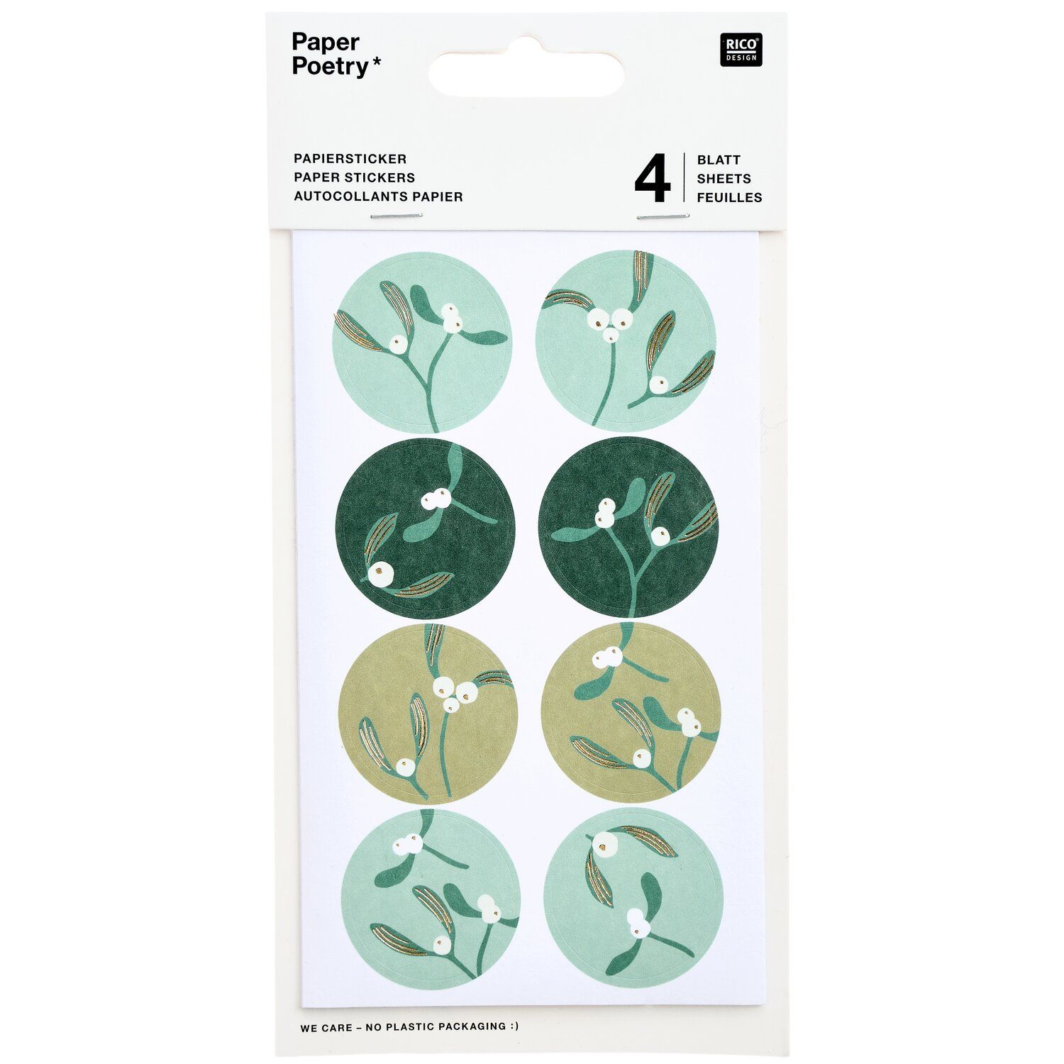 Paper Poetry Papiersticker Advent Mistelzweige Paper Poetry Papiersticker Advent Mistelzweige 4 Bögen Gold