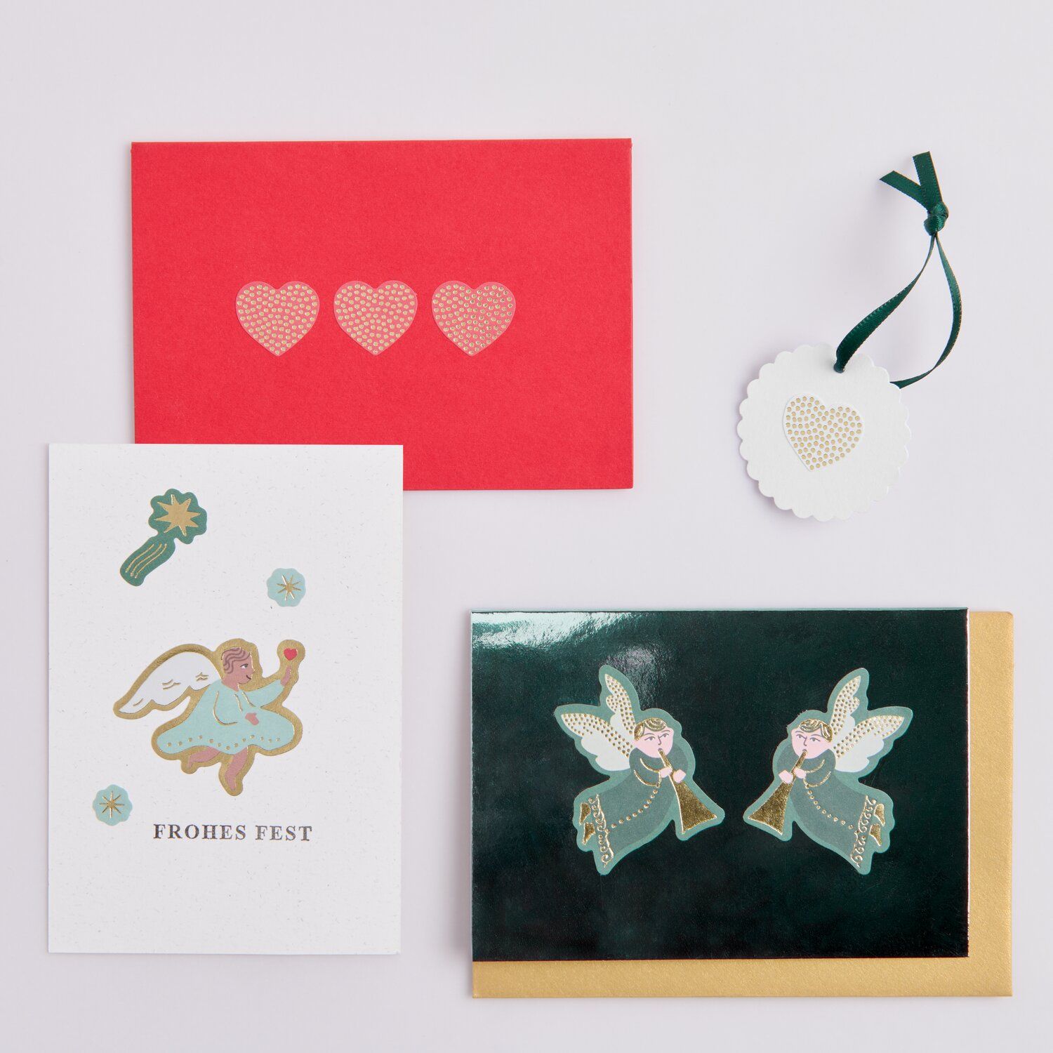 Papiersticker Sterne & Herzen auf einer Grußkarte Grußkarte mit Paper Poetry Papierstickern Sterne und Herzen