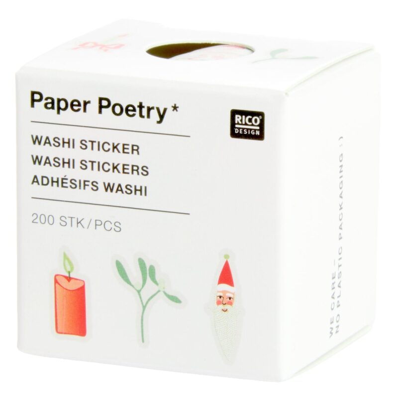 Paper Poetry Washi Sticker Advent Mistelzweige Kerzen 200 Stück