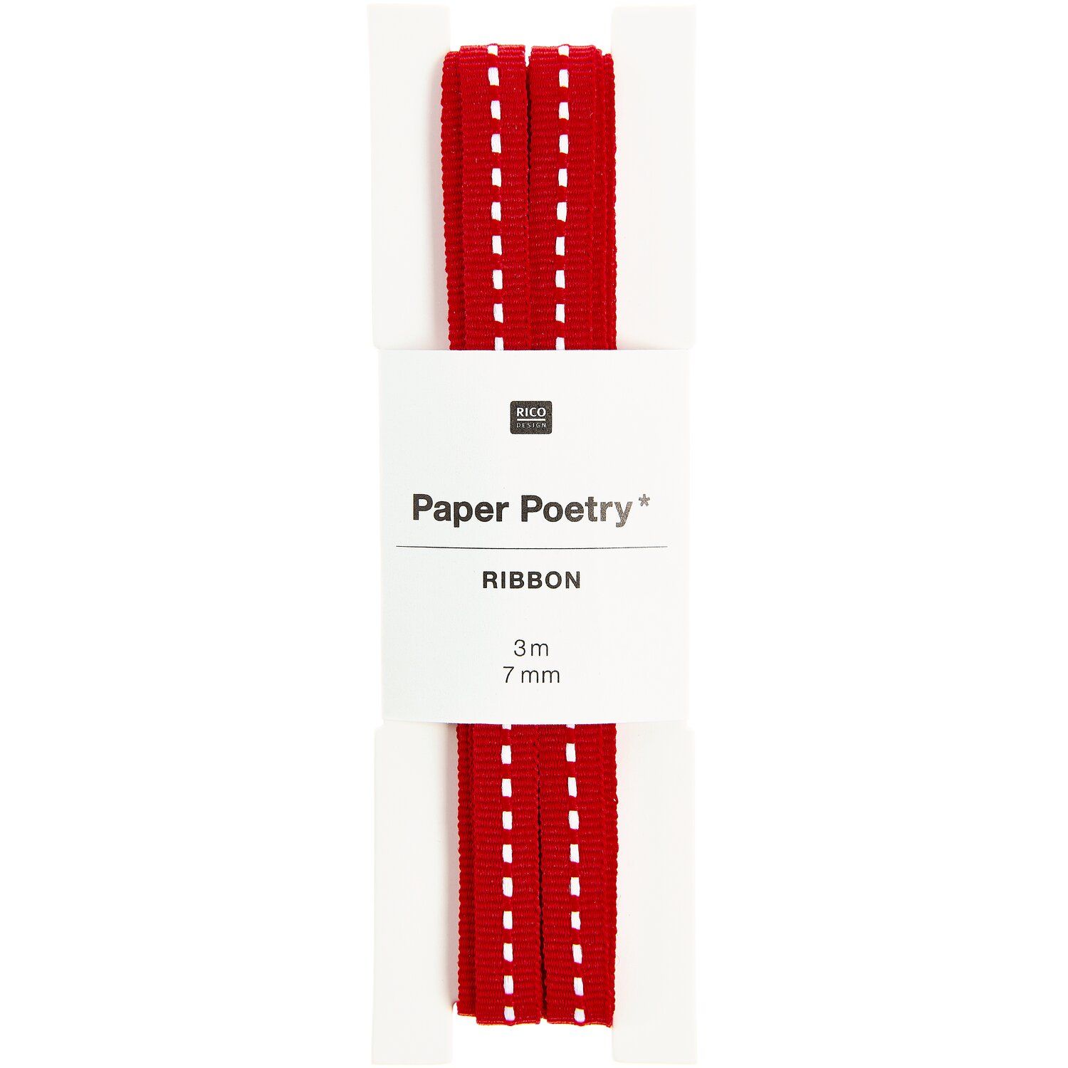 Paper Poetry Webband Rot-Weiß Paper Poetry Webband Rot Weiß mit Naht 7 mm x 3 m