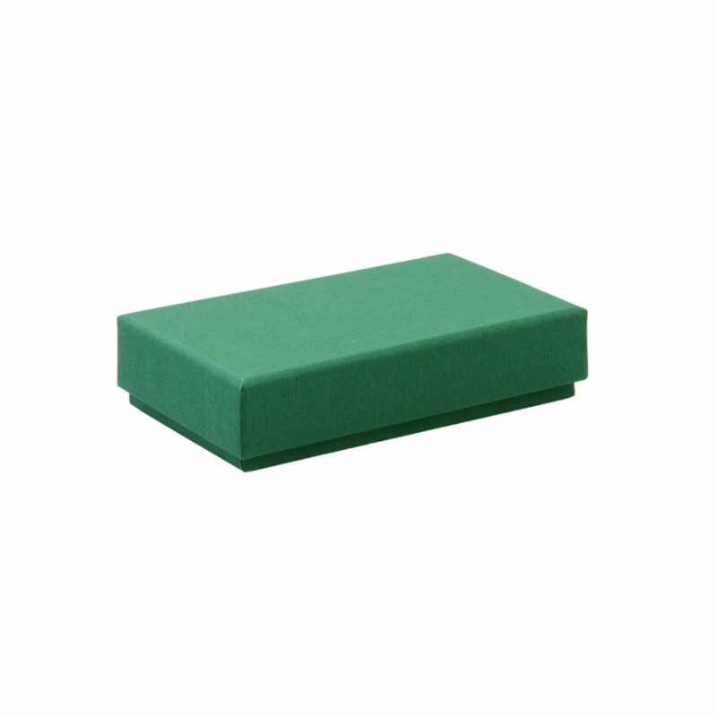 Paper Poetry Luxury Geschenkbox S in Dunkelgrün mit Deckel und gerippter Oberfläche