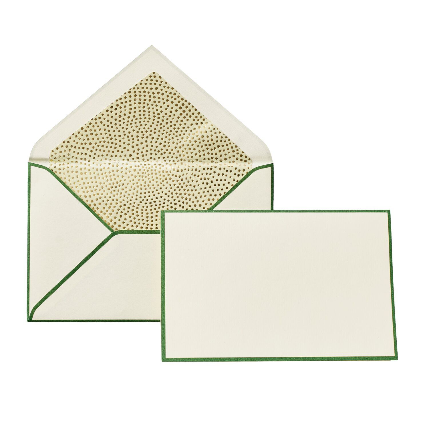Premium Kartenset Creme-Grün mit Punkten Premium Kartenset in Creme und Grün mit 10 Klappkarten und Umschlägen